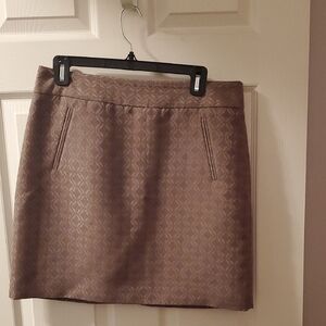 LOFT Patterned Mini Skirt in Brown